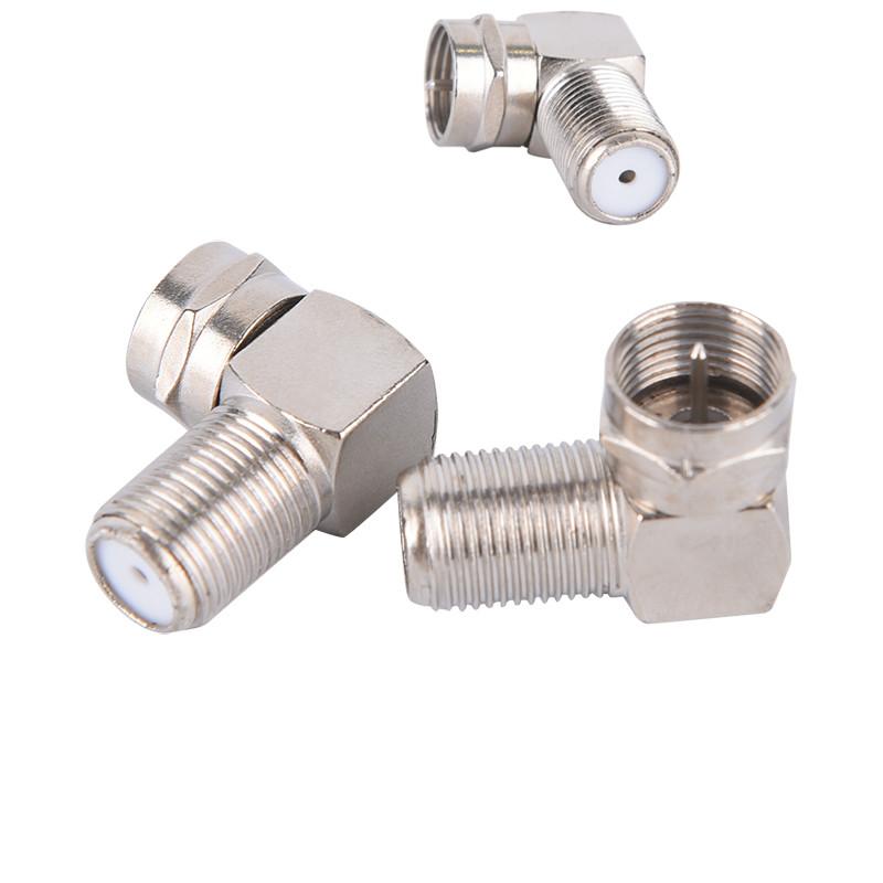 

2/4 Pieces 90 Degree Right Angled TV Aerial Cable Connector RF Coaxial F Female to TV Male Plug to Female Socket RG6 RG5 2pcs