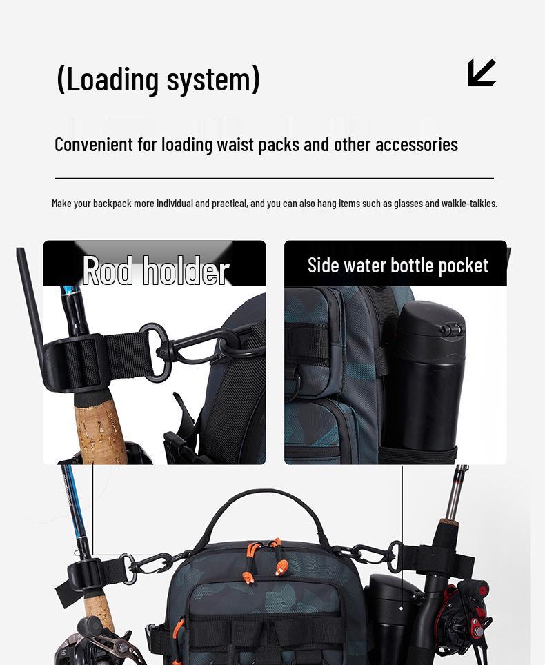 20L Wear-Resistant Oxford Fishing Rod Crossbody Bag