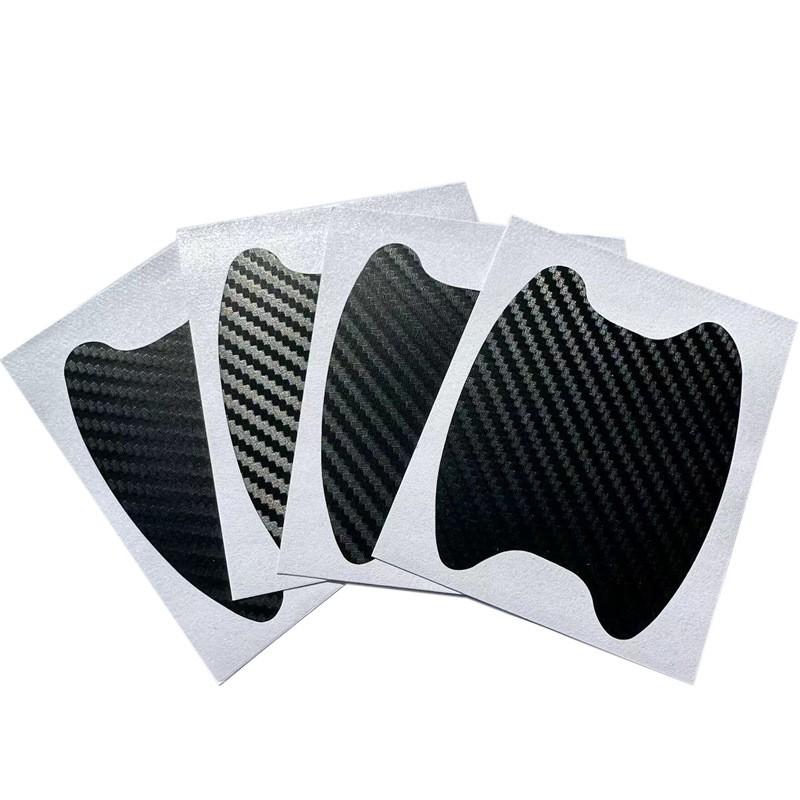 4 STÜCKE Autotürgriff Aufkleber Autoaufkleber Kratzschutzaufkleber Kohlefaser-Muster Schutzfolie Aufkleber