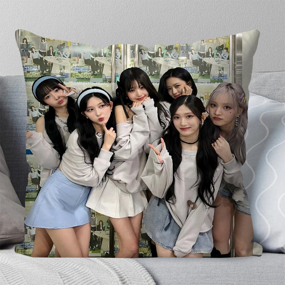 Girl Group I-ive Pillow Case Square Pillow Bedroom Sofa Leisure Comfort Cushion Car Living Room Home Decoration 40X40