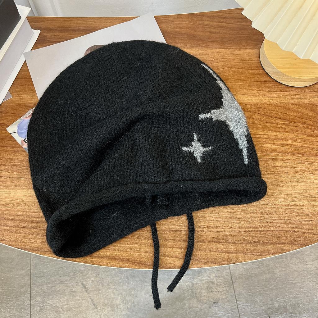 Autumn and Winter Do Not Choose Head Circumference Enlarged Drawstring Hat Women's Cloud Warm Knitted Hat Men's Pile Hat Cold Hat Casual Hat