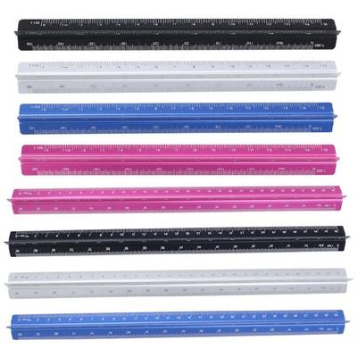 Hliníkové trojúhelníkové pravítko pro architekty s odolnou gravírovanou stupnicí pro přesná technická měření