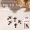 Dark Skull Retro Chrome Heart Scarlet Cross Nail Rhinestone Embellishments - 5 Pcs