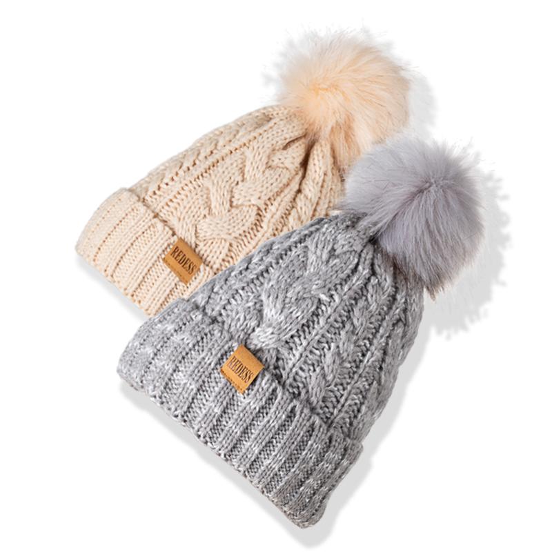 Winter Women's Casual Ski Cap, with a Fleece Lining Inside, a Soft and Thick Knitted Cap