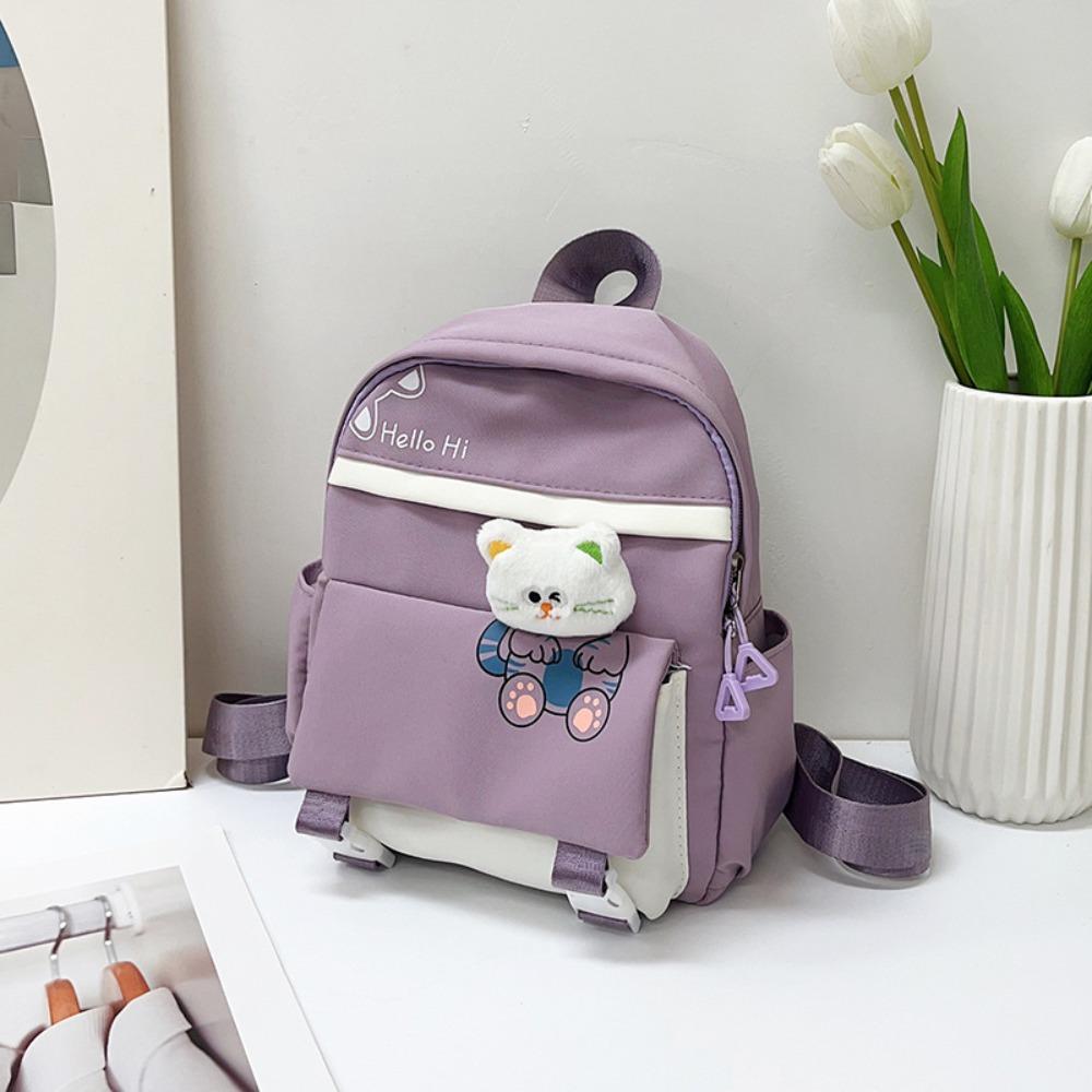 Children's school bag cute fashion casual bag 3-10 years old trend student backpack kitten doll backpack