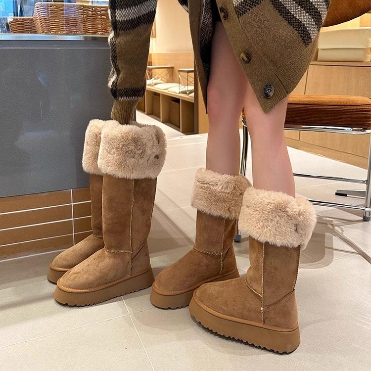 Ruoji's New Thick-soled Snow Boots for Women's 2025 New Winter Two-wear Boots Northeast Velvet Thickened High Cotton Boots