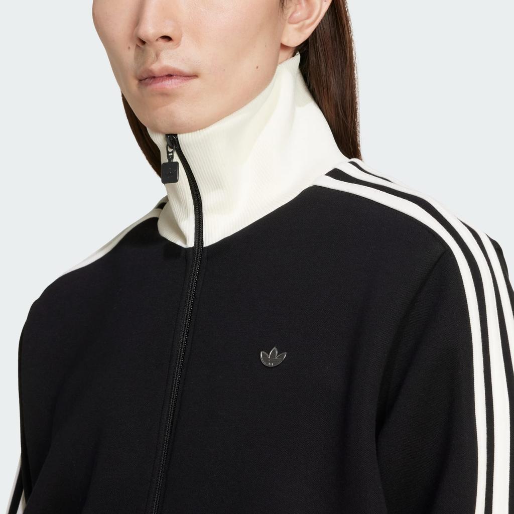 Adidas Originals FW24 Striped Retro Sports Stand Collar Long Sleeve Jacket Unisex Jacket Black JC6353