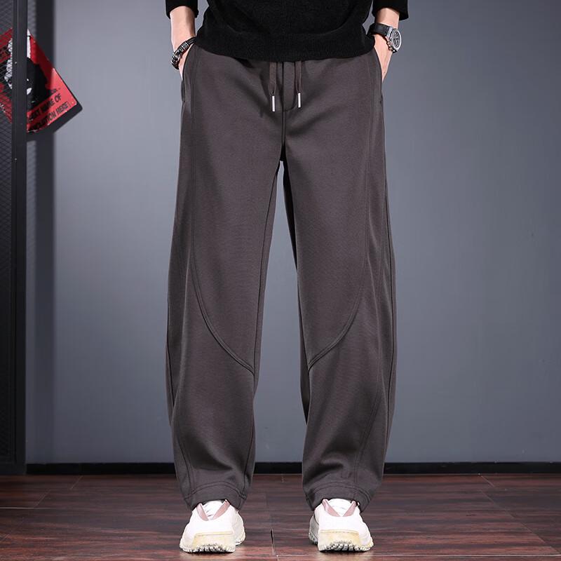 Jie Leinuo Men s Trendy Loose Fit Straight Leg Sweatpants M