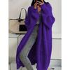 Mid-Length Lazy Style Casual Knit Cardigan Women Spring Autumn Winter Loose Versatile Long Sleeve Sweater Coat