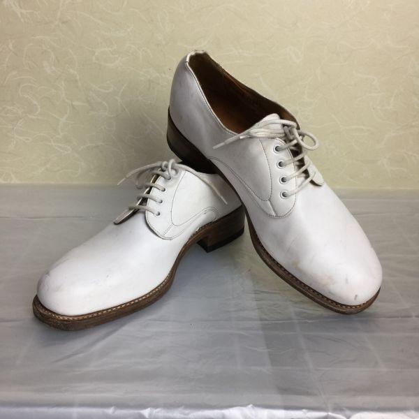 

White Dress Business Shoes Size 24.0 6 Leather Goodyear Welted White High Heel(USED)