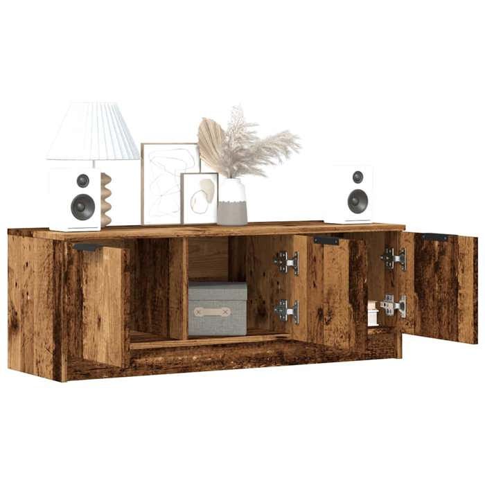 VidaXL Meuble TV vieux bois 102x35x36,5 cm bois d'ingénierie, banc TV, meuble hifi, centre de divertissement, buffet TV, 856947