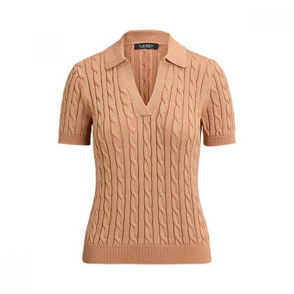Lauren Ralph Lauren Cable Cotton Blend Short Sleeve Sweater Wmlrswesn820217650