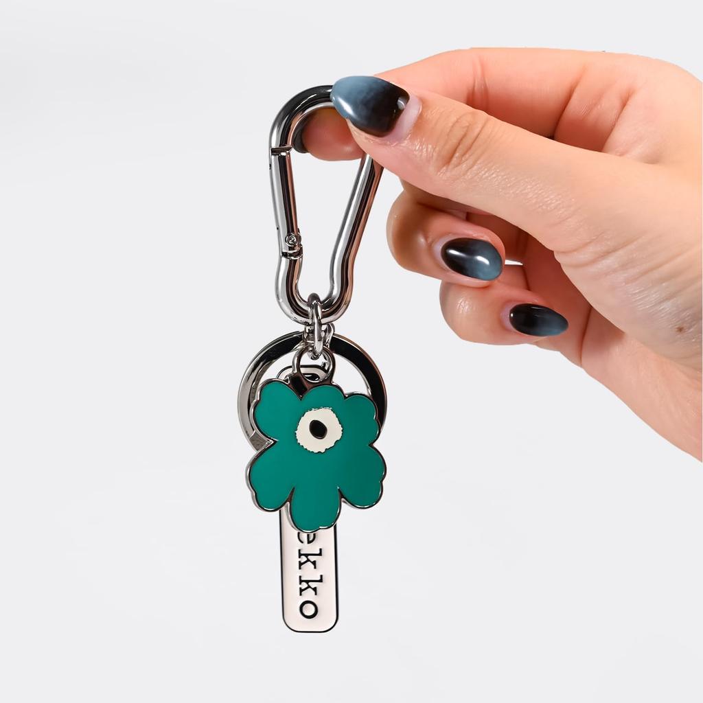 Marimekko Puhallus II Unikko Turquoise Keychain with Hook, 094173 610 [Used]