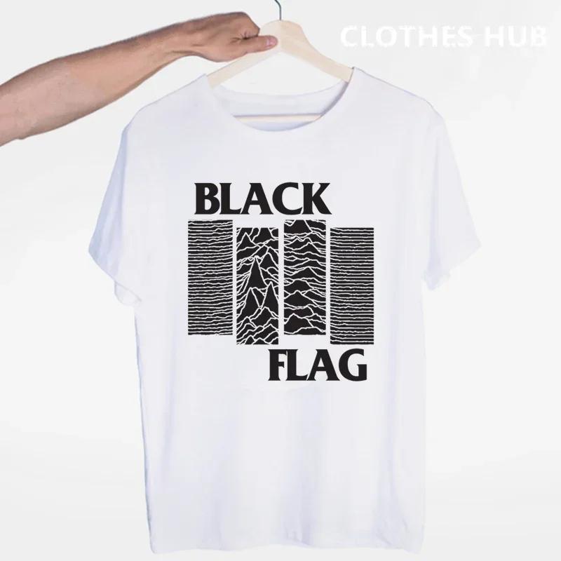 Black Flag T-shirt Summer O-Neck Short Sleeve Punk Rock Band Henry Rollins Large Bars Tshirt