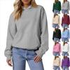 Γυναικεία φαρδιά μακρυμάνικα φούτερ Μπλούζα Causal Fashion Μονόχρωμα πουλόβερ με κουκούλα Μπλούζα με τσέπη