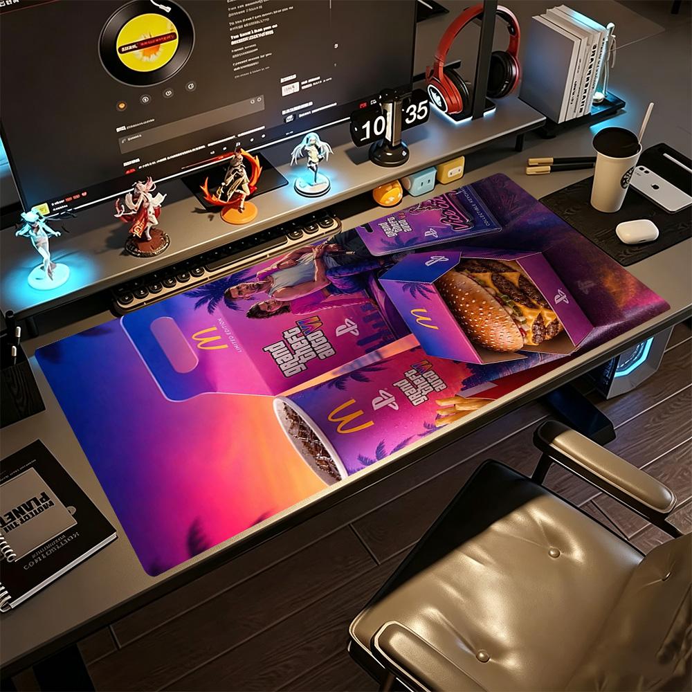 Grand Theft Auto Großes Mauspads Schreibtisch-Mauspad Desktop-Mauspad Rutschfeste Gummiboden Computer Dekorationsartikel Büronutzung