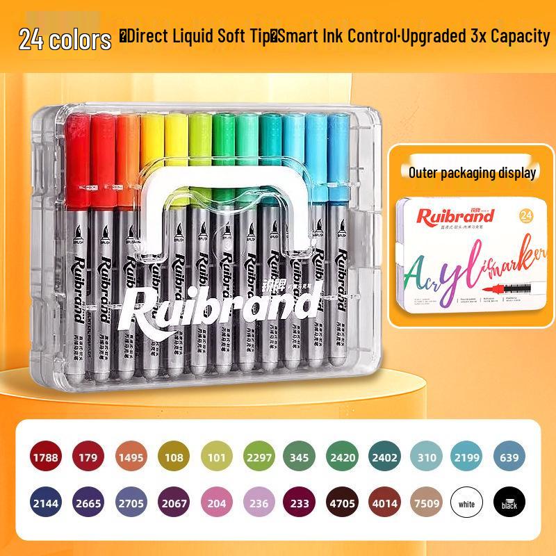 Translucent Soft Tip Acrylic Marker for Layering, DIY Art, Children's Graffiti, and Elementary School Drawing.