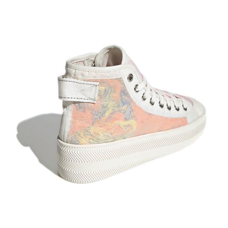 Adidas Parley X  Originals Nizza High Canvas Durable Slip-Resistant Lightweight High-Top Skate Shoes Unisex Sneakers Pink Orange GY3176