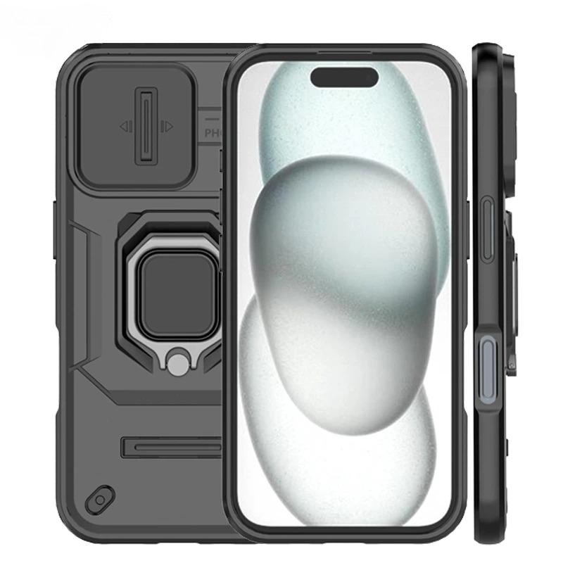 Shockproof Case For iPhone 17 Case For iPhone 17 Pro Max 17 Air Ring Holder Magnetic Cover For iPhone 17 Pro Push Window Case