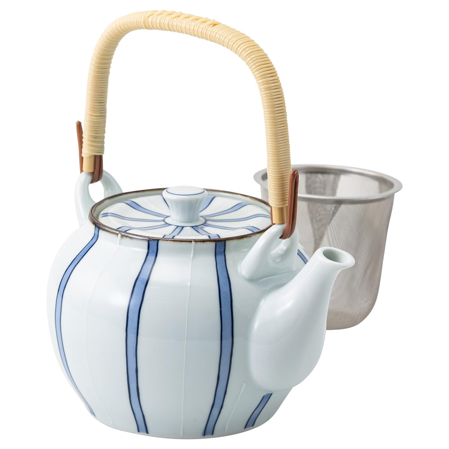 

Arita ware earthenware teapot, capacity approximately 940ml, Ichinen Gosu Tokusa blue, microwave and dishwasher safe, product number 37654
