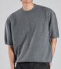 Beoteunseoul Minimal Round Wool Blend Short Sleeve Knit (Gray)