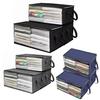 3 Pcs Foldable Quilt Storage Bag Dustproof Moisture-proof with Transparent Window Zipper Closure Large Capacity Wardrobe Blanket Towel Pillow