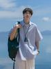 Men's Japanese Striped Short-Sleeve Lapel Shirt - Summer Cityboy Casual Versatile Trendy Brand Jacket