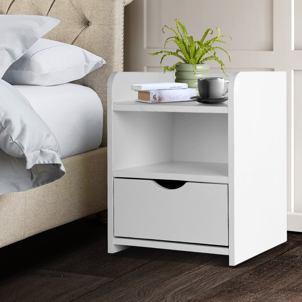 Bedside Tables Artiss Bedside Table Drawer White