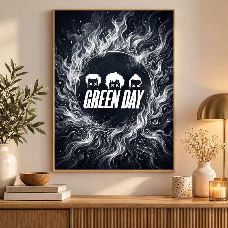 Green Day Kit pro malování diamanty 5D plné vrtáky DIY diamantová mozaika Nástěnná malba Domácí dekorace