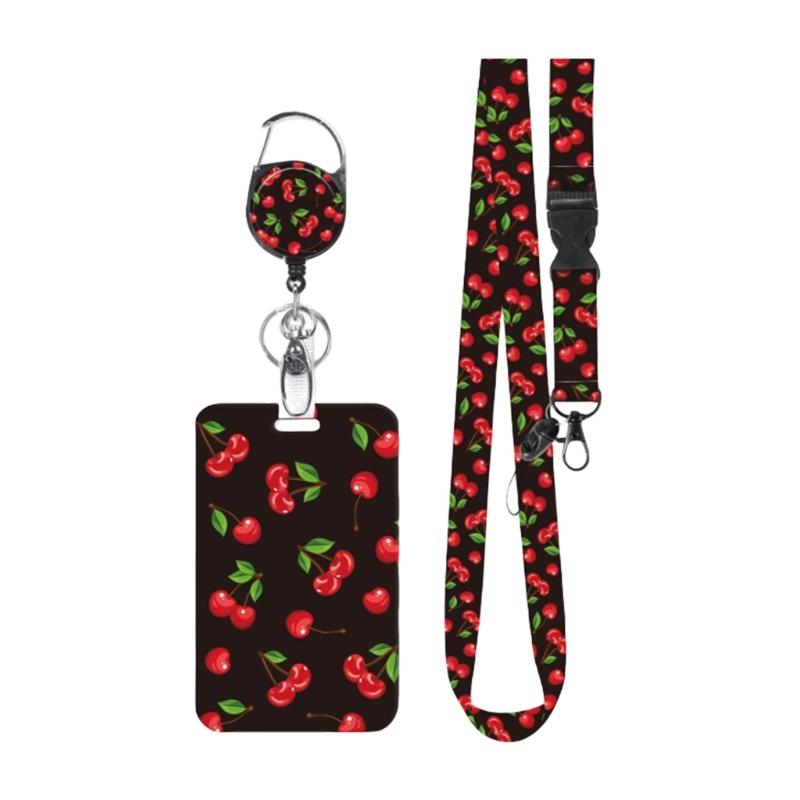 Neck Lanyard with Card Sleeve Retractable ABS Badge Sleeve With Quick Sliding Card Protectors Water Resistant Card Case