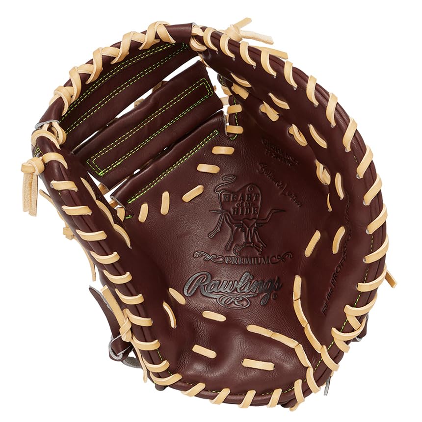 Rawlings PREMIUM GH5HPKO5 Baseball First Throw HOH® Glove, Hardball, Base, Espresso, 11.75 Inches, Right-Handed