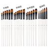 32-Piece Wooden Handle Art Brush Set: Nylon Bristles for Watercolor and Oil Painting