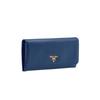 Prada Saffiano Klappe Lange Leder Geldbörse Damen Geldbörse Kornblumenblau 1MH132-QWA-F0016