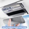 SEAMETAL Car Sun Visor Storage Bag with Glasses Case Luxury Suede Storage Pocket Organizer Card Holder
