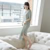 Modal Loose Nightdress Women's Summer Home Thin Casual Dress Ice Silk plus Size Slim Looking Short Sleeve Dress