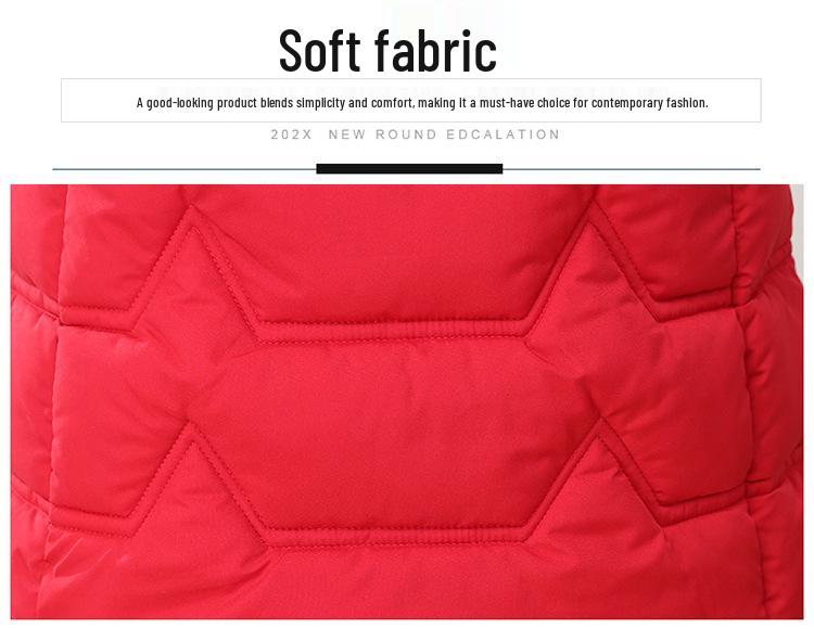 Women's Winter Slim-Fit Cotton Jacket - Medium-Length, Stylish, Warm, and Padded Outerwear for Middle-Aged and Elderly