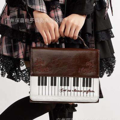 New Fashion Contrasting Color Square Bag Girl Sweet Personality Piano Music Note Bar Shoulder Messenger Bag