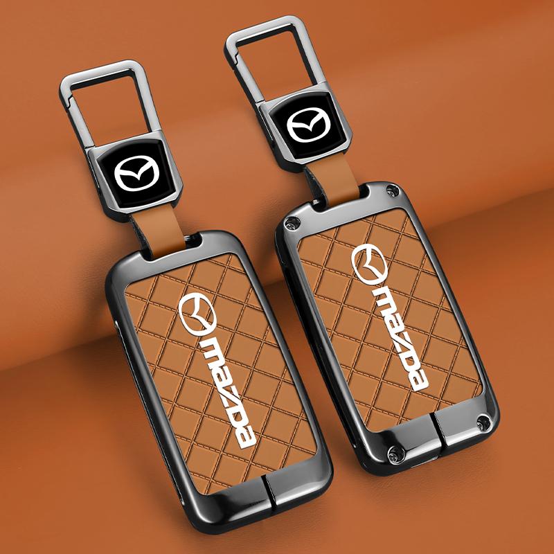 AAEZ1 Zi Alloy Car Key Remote Control Protective Case For Mazda Axela Atenza 3 2 6 CX3 CX5 CX30 CX8 CX9 MX5 RX7 RX8