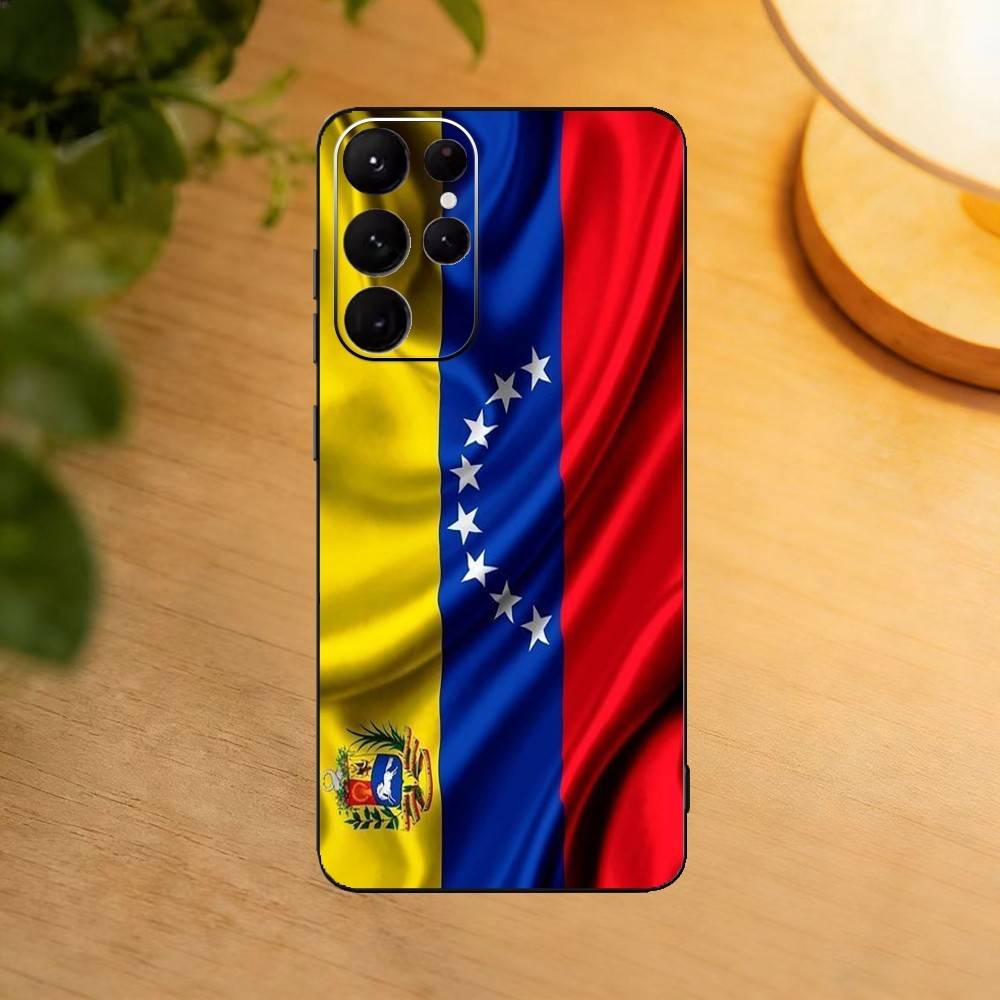 I Love Venezuela  Phone Case For Samsung S25,24,23,22,30,21,10,9,Ultra,Plus,Lite Soft Black Case