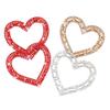 Heart Sewing Patches Elegant Heart Beaded Sequined for Decoration Rhinestones Appliques Sew On Dress