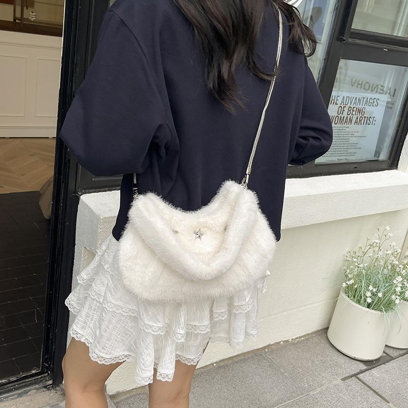 Bag New Fashion Xiaoxiangfeng Cute Plush Daily Commuter Women's Underarm Bag One Shoulder Crossbody Bag