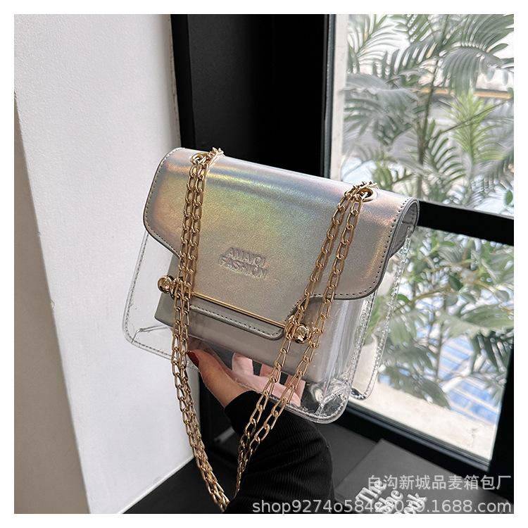 Popular small bag women 2025 new fashion messenger small bag chain bag transparent child and mother bag small square bag