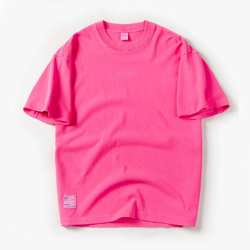 Cotton Men Short Sleeve T-Shirt Men's Summer 300G Heavy Weight Drop Shoulder Pure Cotton American Export Export Menswear T-shirt