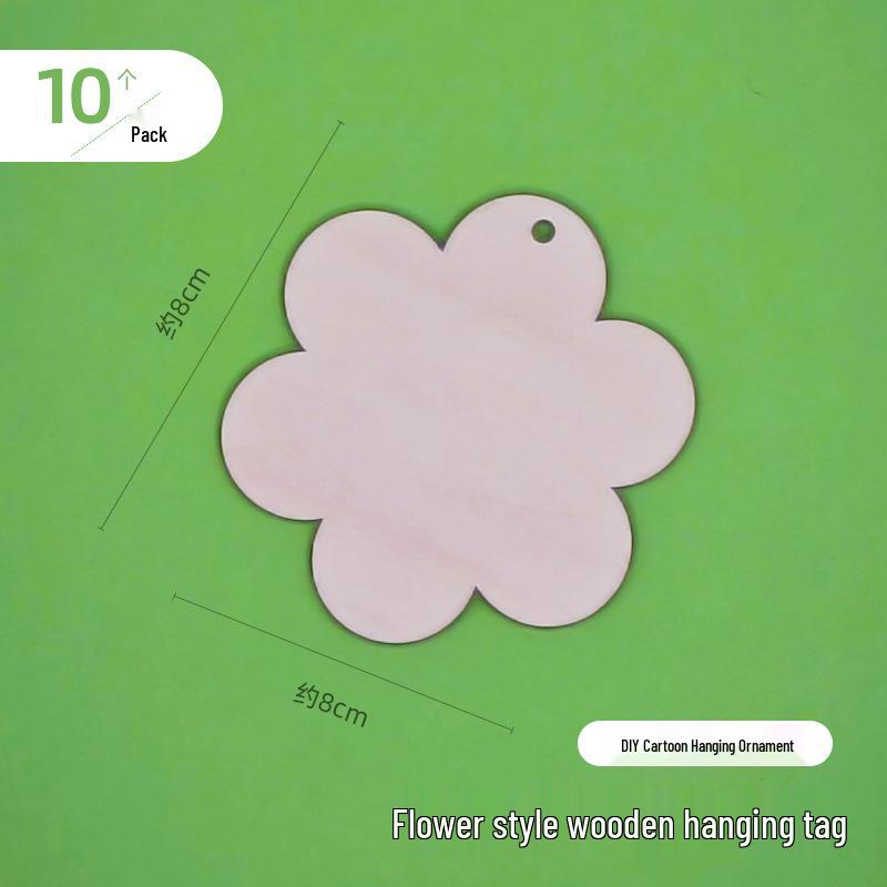 Children's DIY Wishing Tags: Cartoon Ornaments for Painting - Blank Wooden Tags with Hemp Rope for Christmas or Arbor Day.