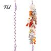 Stuffed Animal Hanging Rack Doll Cotton Storage Chain, Wall Mounted Organizer with Display Strap Metal Clips, Boho for Kids Room And