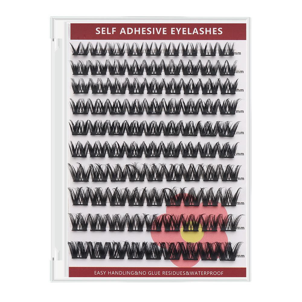 Peel-and-Stick Cluster False Eyelashes - No Glue Required, Easy DIY Eyelash Extensions (Artificial Fiber)