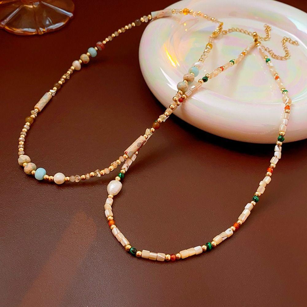 

Fashion Color Crystal Necklace Temperament Collarbone Chain Jewelry Accessories