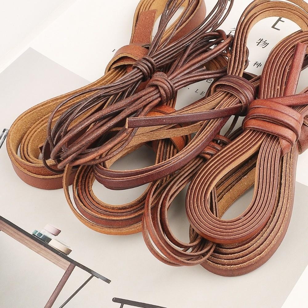 Round Leather Thong Cord Flat Braided Leather Cord Retro Jewelry Making DIY Jewelry Making