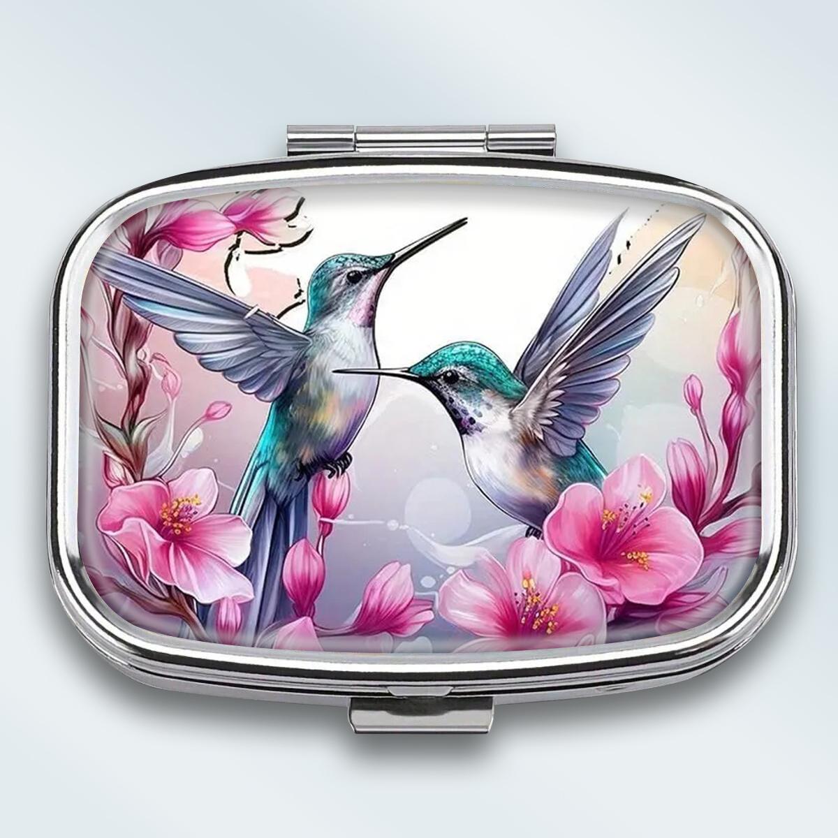 

Mini Metal Jewelry Box, 2 Grids Portable Storage Case, Travel Small Organizer for Earrings and Tiny Items разноцветный