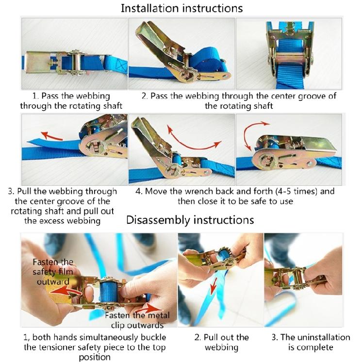 Roof Rack Strap Lashing Straps for Load Securing Ratchet Strap